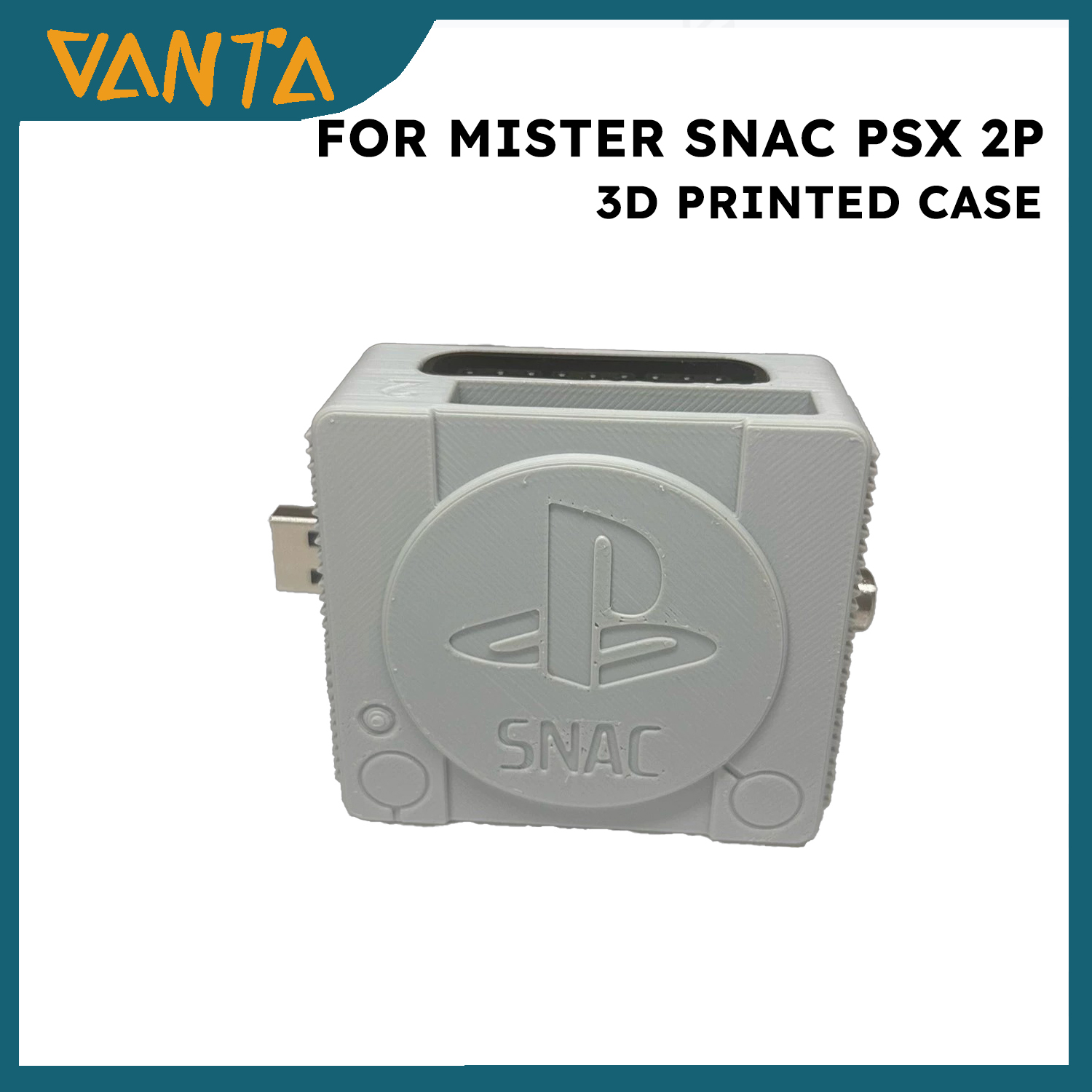 Retro Gaming Console Gun - レトロゲーム用ミスターSNAC PSX 2P携帯型ゲーム機用3Dプリントケース（デュアルマイクロSDスロット＆ライトガンポート付き）