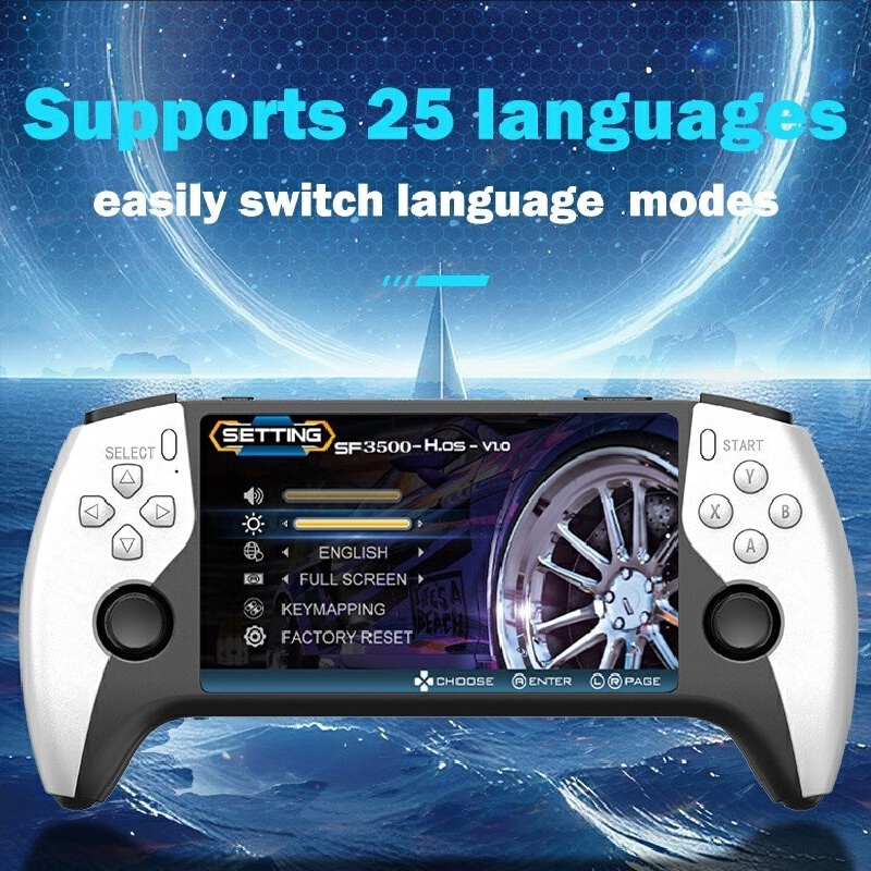 Retro Gaming Android - 2 in 1多機能レトロワイヤレスゲームコントローラーとハンドヘルドゲームデバイスSF3500pro、5インチIPSスクリーン、デュアルコア、家庭用