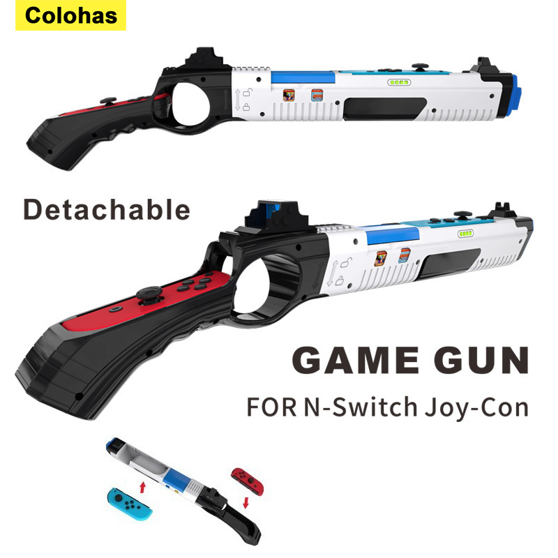 Retro Gaming Console Gun - Nintendo Switch Joy-Con用ゲームシューティングガン、ハンドグリップセンスジョイスティックコントローラーゲームパッドジョイパッド、NSアクセサリー用ゲーミングガン