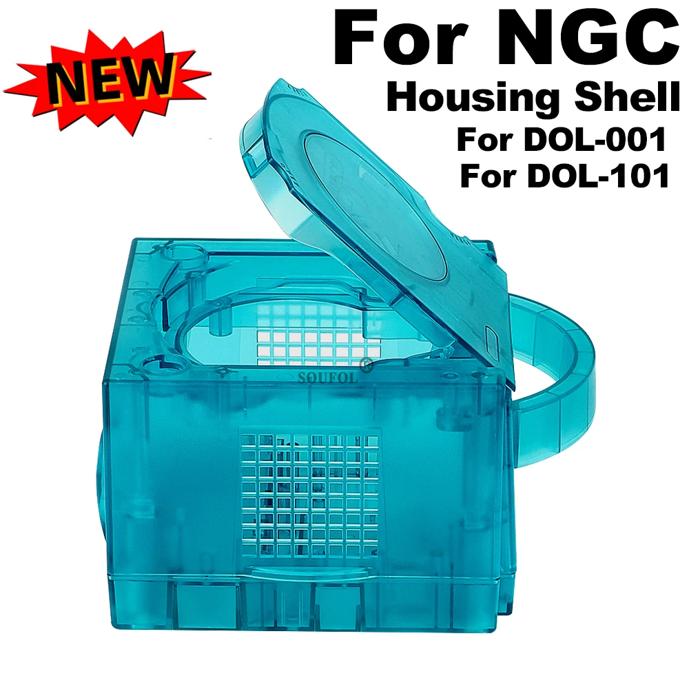 Retro Gaming Nintendo - アイスブルー交換ケースゲームキューブシェル透明ハウジングシェルケース NGC レトロビデオゲームコンソール DOL-101/DOL-001
