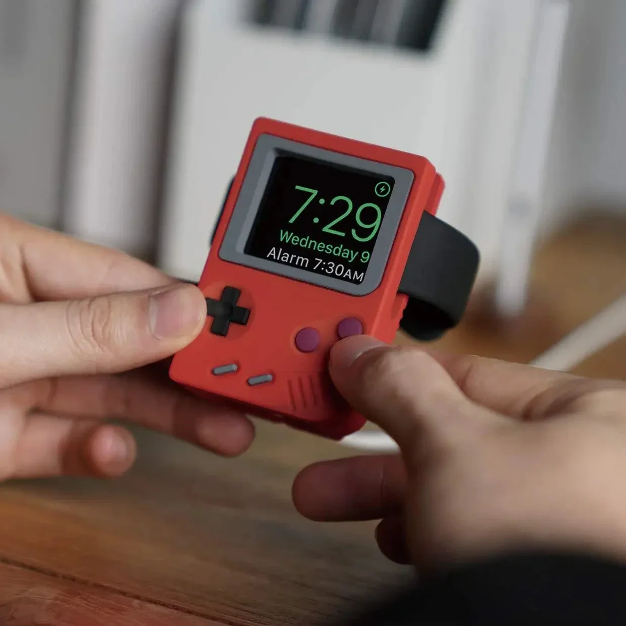 Retro Gaming Hub - シリコン製iWatch充電スタンドホルダー Apple Watch 10 9 8