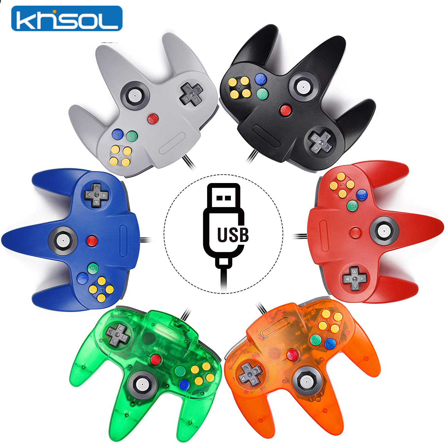 Retro Gaming Nintendo - N64 コントローラクラシック USB 有線リモートゲームパッドゲームジョイスティックアクセサリークラシック 64 コンソールレトロゲーム