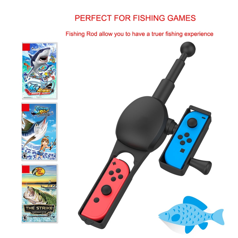 Retro Gaming Console Gun - Nintendo Switch用釣り竿、SWITCHフィッシングゲーム用アクセサリー、Joy-Conコントローラー用ハンドル収納