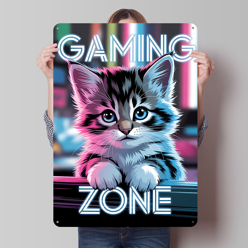 ゲーミングゾーン子猫プリントポスターカスタマイズされた壁アー - Retro Gaming Zone のレビューと価格