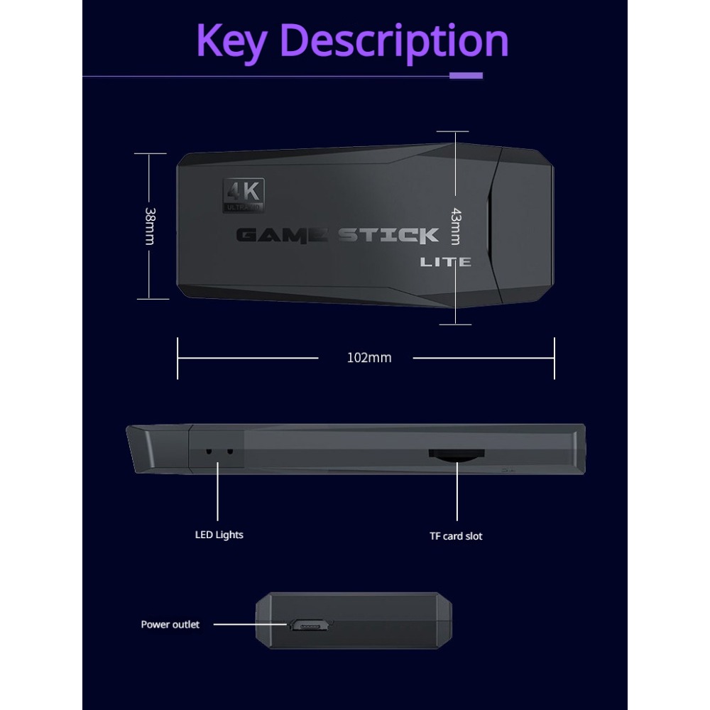 ポータブル4Kレトロゲームスティックコンソール、ワイヤレスコ - Retro Gaming Hub のレビューと価格