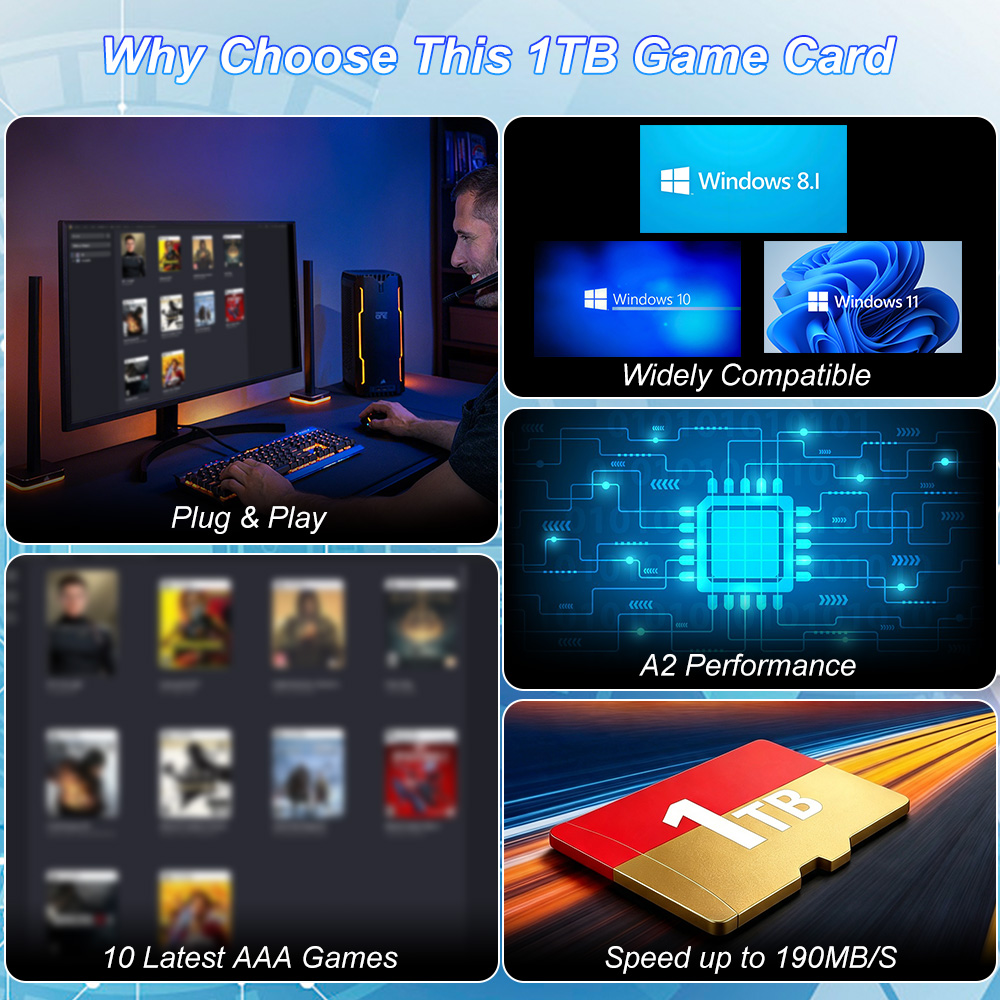JMachen 1TB ゲームTFカード、最新のAAAゲーム - Retro Gaming For Windows のレビューと価格