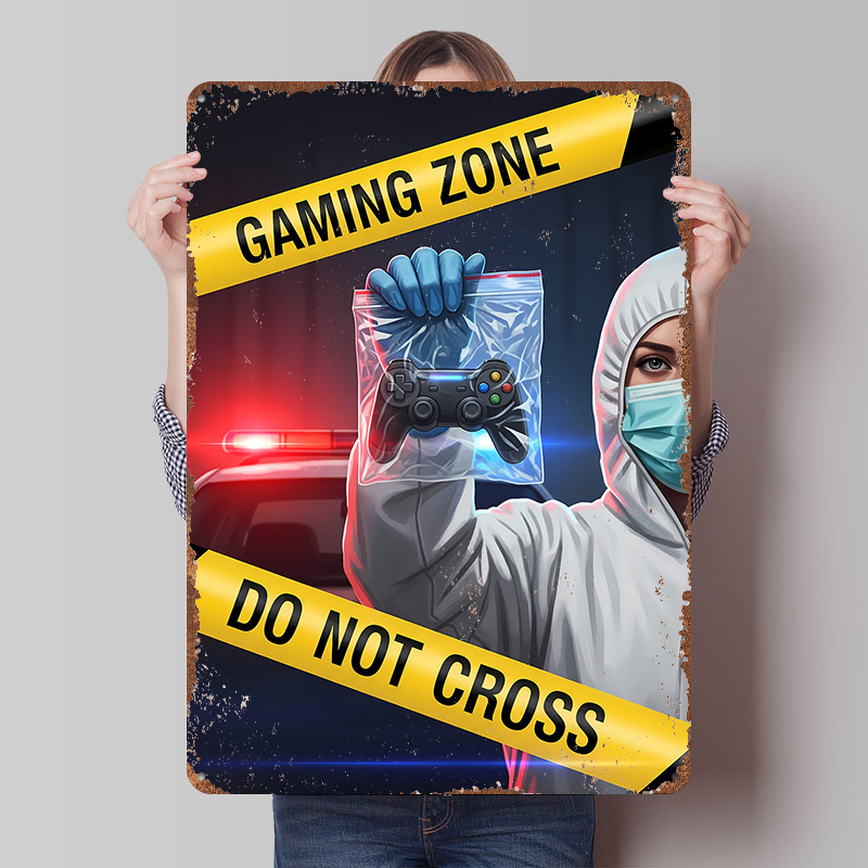 ゲーミングゾーン「Do Not Cross」メタルポスター、 - Retro Gaming Zone のレビューと価格