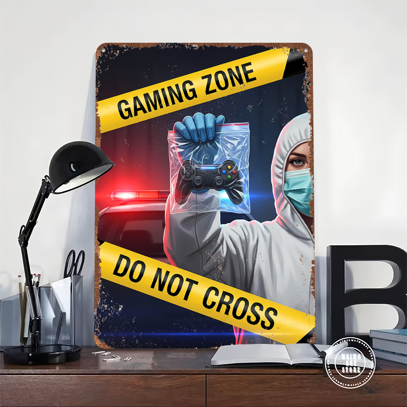 ゲーミングゾーン「Do Not Cross」メタルポスター、 - Retro Gaming Zone のレビューと価格