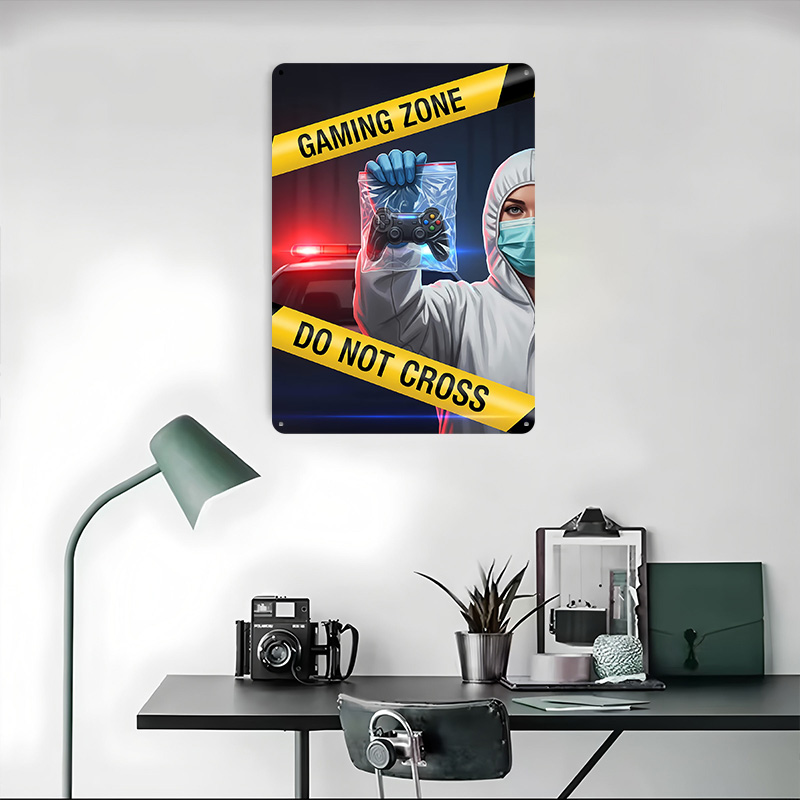 ゲーミングゾーン「Do Not Cross」メタルポスター、 - Retro Gaming Zone のレビューと価格