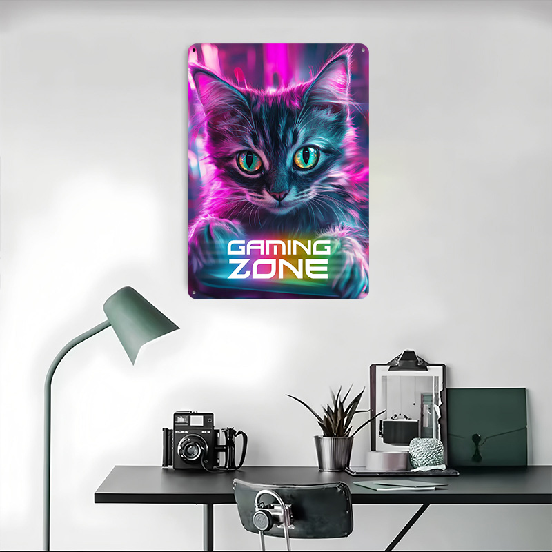 ゲーマーキャット - ゲーミングゾーンプリントポスター カス - Retro Gaming Zone のレビューと価格