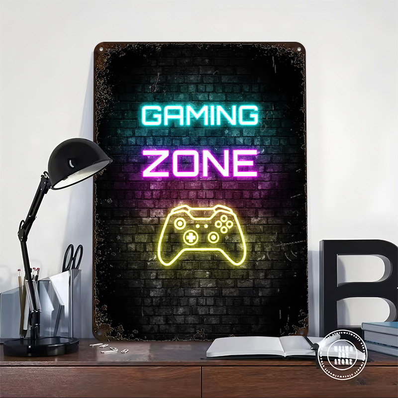 ゲームゾーンネオンサイン、レンガプリントポスター、カスタマイ - Retro Gaming Zone のレビューと価格